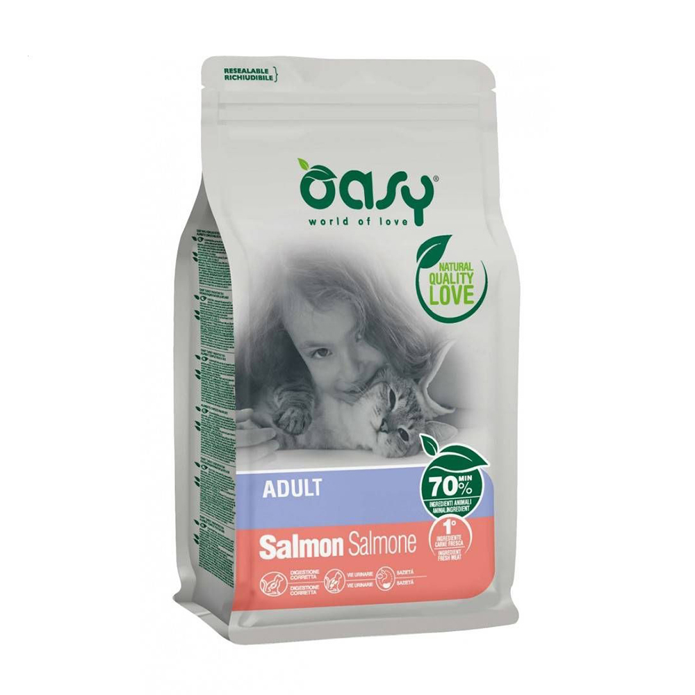 Сухий корм для кішок Oasy Lifestage Adult з лососем, 300 г
